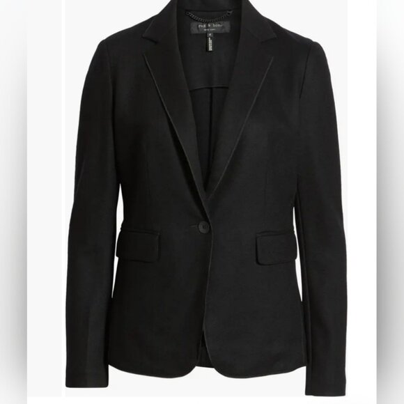Rag & Bone Club  Sof Wool Blazer Single-button Notch lapels Size 10 - Picture 1 of 8